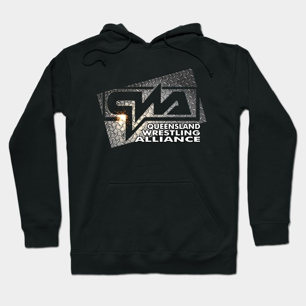 QWA metal logo - Queensland Wrestling Alliance Hoodie by ChewfactorCreative